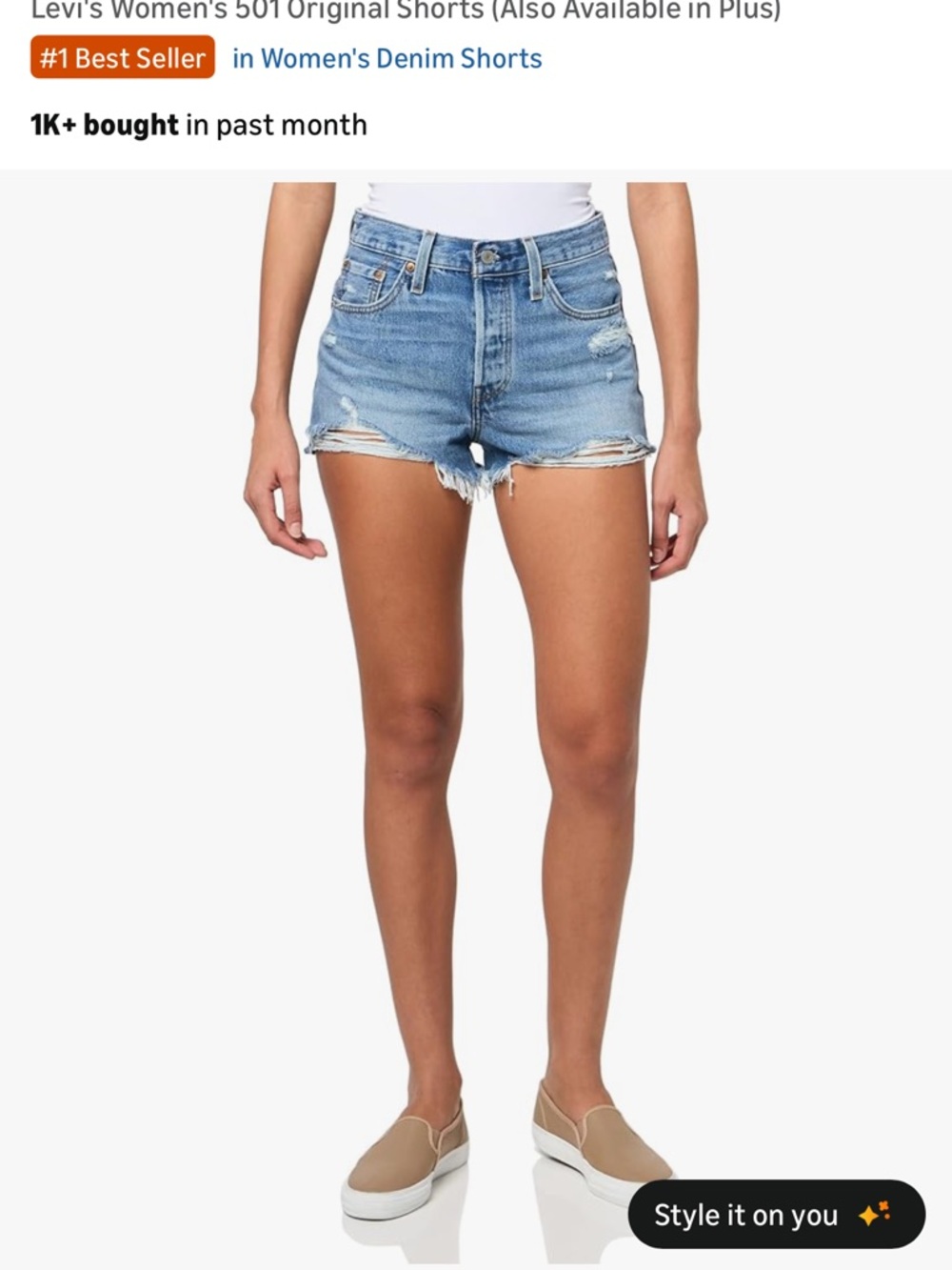 Levi's Light Blue Distressed High-Rise Jean Shorts